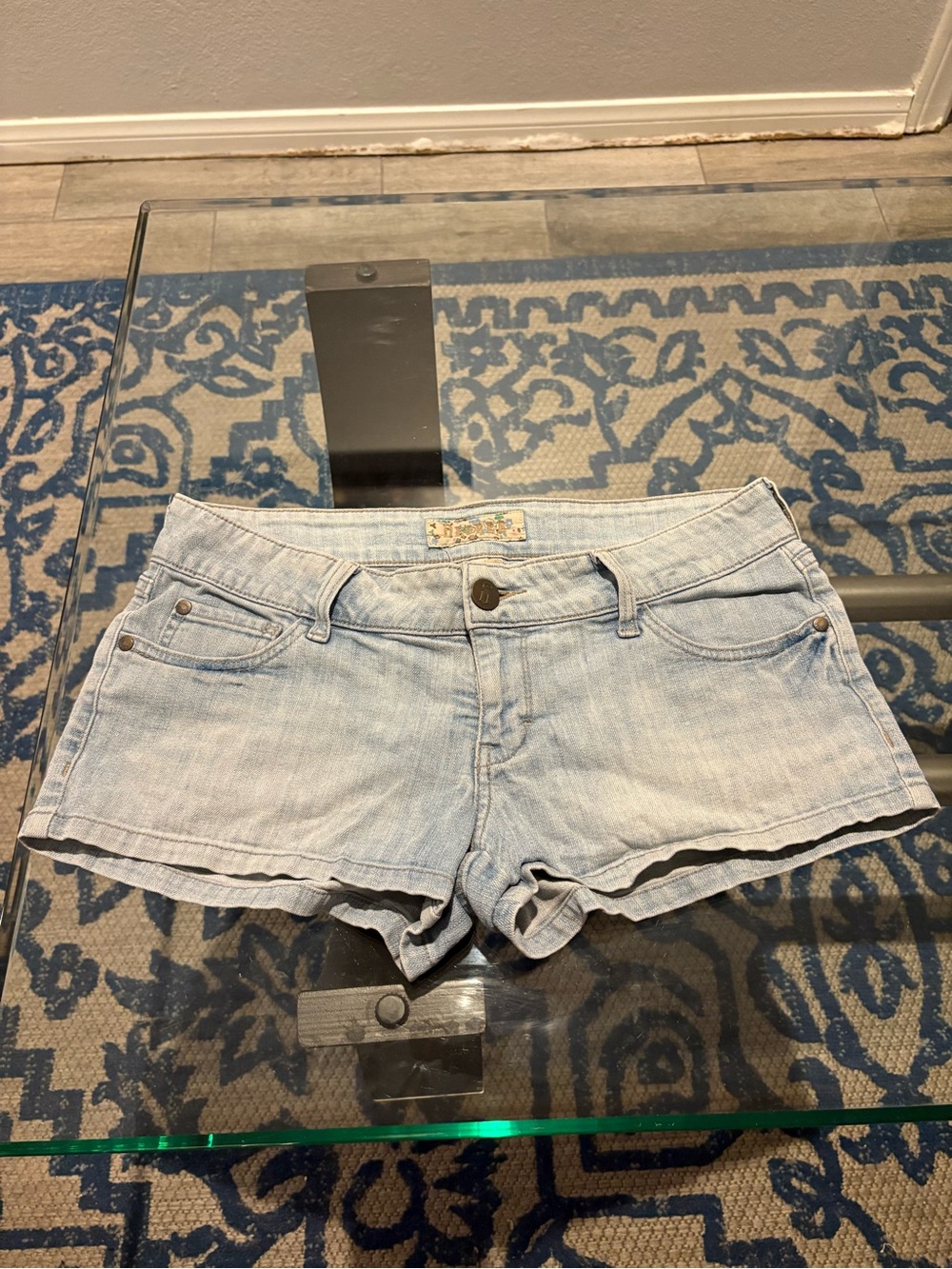 Vintage denim light washed shorts